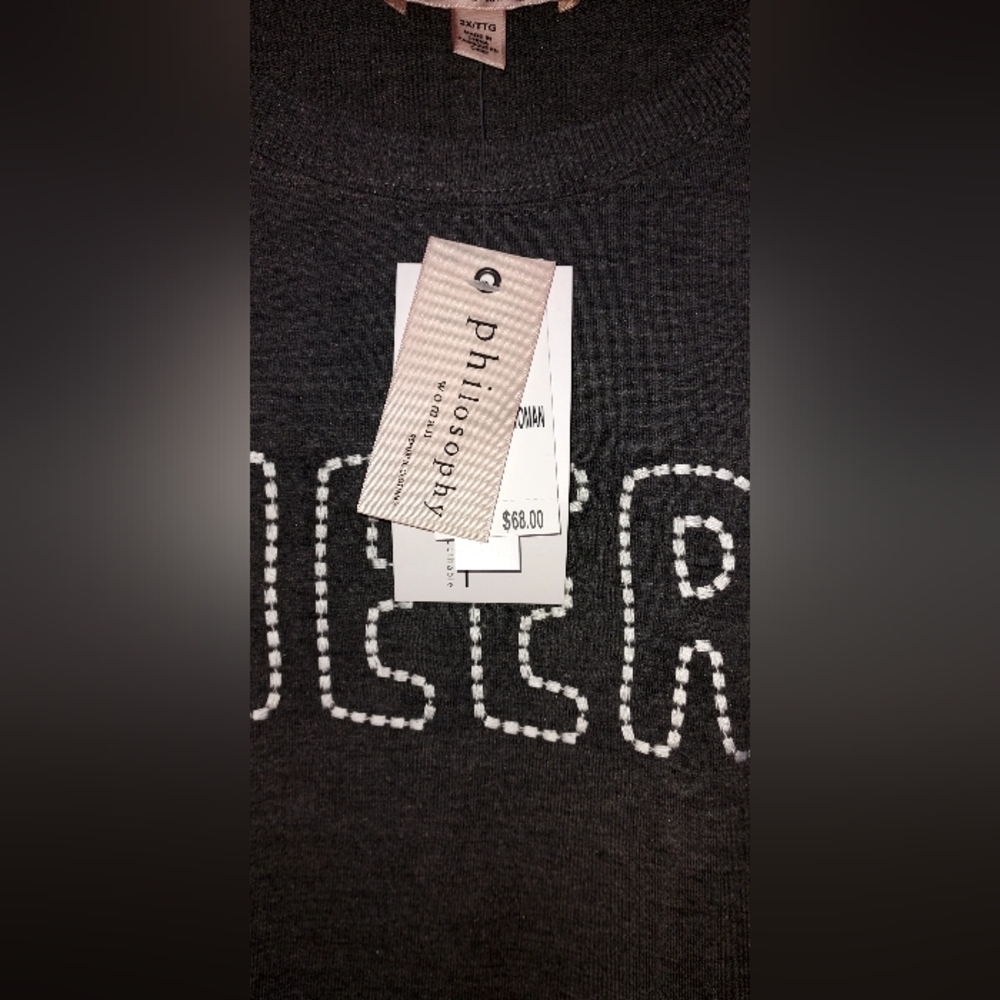Philosophy Charcoal Long Sleeve Top - Picture 2 of 3